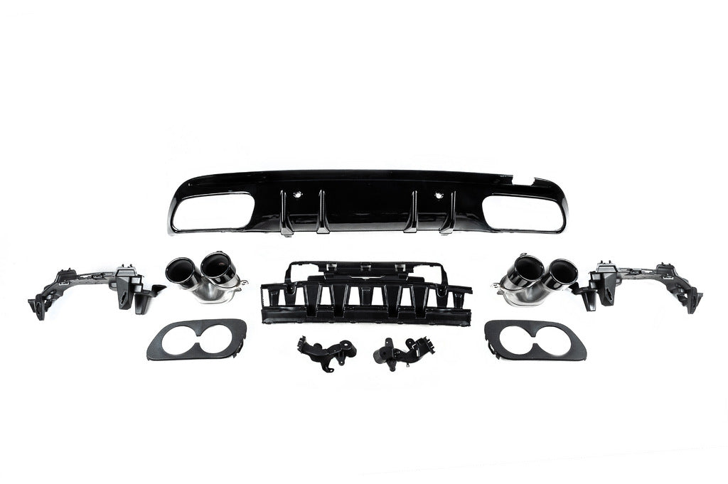 Rear diffuser with nozzles (C43 design) for Mercedes C-class W205 2014-2021 - image 2
