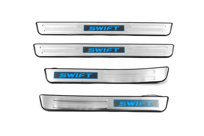 Libao LED Door Sill Plates (4 pcs, Stainless Steel) for Suzuki Swift 2010-2017 - image 1