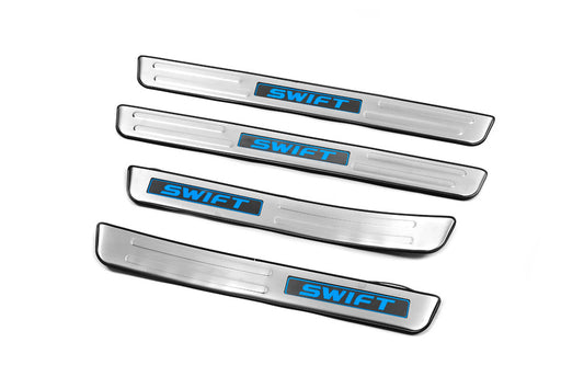Libao LED Door Sill Plates (4 pcs, Stainless Steel) for Suzuki Swift 2010-2017 - image 2
