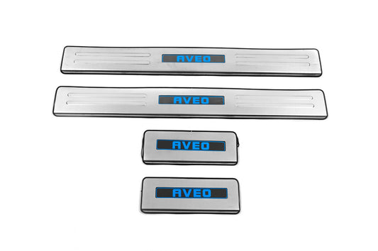 Door Sill Protectors Libao (4 pcs, Stainless Steel) for Chevrolet Aveo T300 2011-2020 - image 2