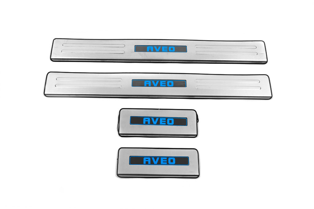 Door Sill Protectors Libao (4 pcs, Stainless Steel) for Chevrolet Aveo T300 2011-2020 - image 2