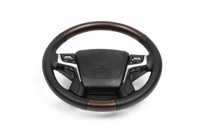 Steering wheel assembly (dark wood) for Toyota Land Cruiser 200 - Reelken Auto