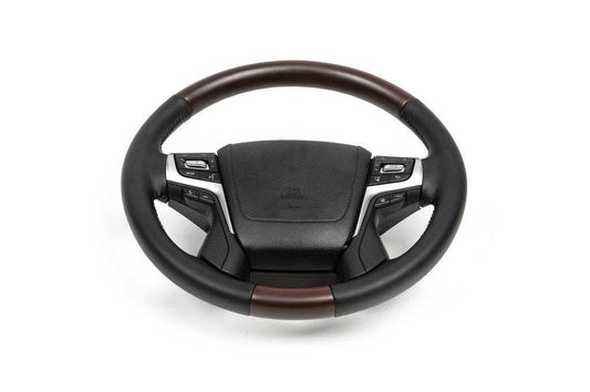 Steering wheel assembly (dark wood) for Toyota Land Cruiser Prado 150 - Reelken Auto