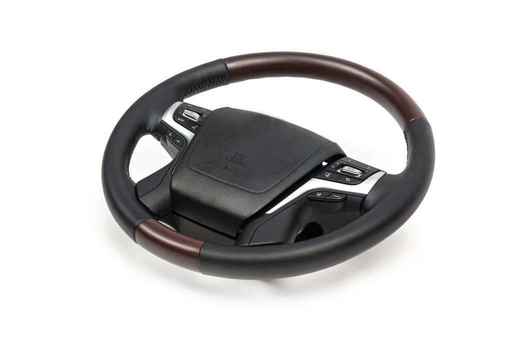 Steering wheel assembly (dark wood) for Toyota Land Cruiser Prado 150 2009-2023 - image 1