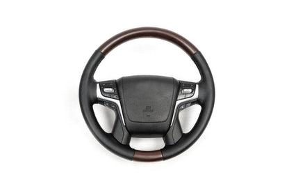 Steering wheel assembly (dark wood) for Toyota Land Cruiser 200 - Reelken Auto