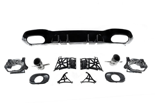 Rear diffuser with exhaust tips (Design A35 SD) for Mercedes A-сlass W177 2018- - image 2