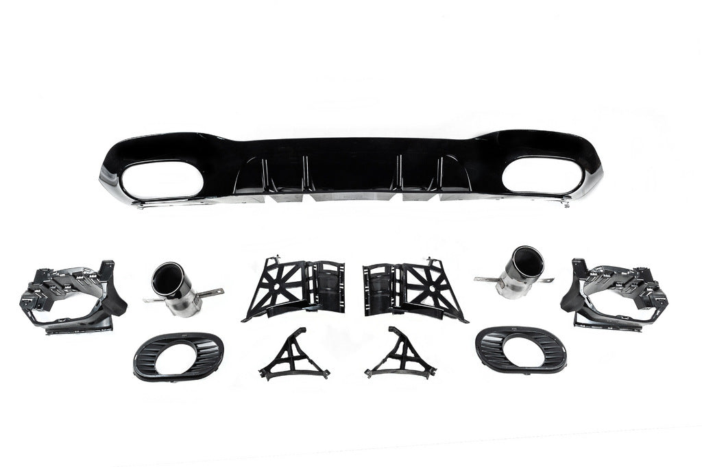 Rear diffuser with exhaust tips (Design A35 SD) for Mercedes A-сlass W177 2018- - image 2