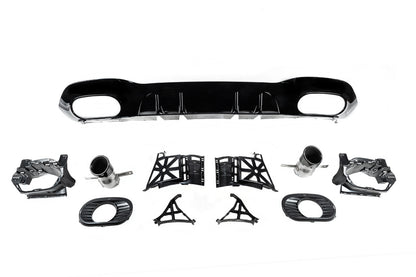 Rear diffuser with exhaust tips (Design A35 SD) for Mercedes A-сlass W177 2018- - image 2