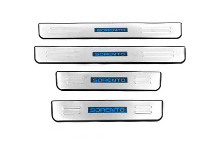 Door sills Libao (4 pcs, stainless steel) for Kia Sorento II XM 2009-2014 - Reelken Auto