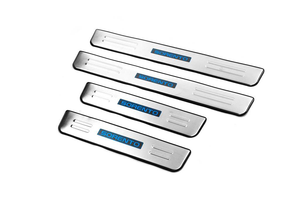 Door sills Libao (4 pcs, stainless steel) for Kia Sorento II XM 2009-2014 - Reelken Auto