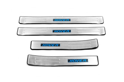 Door sills Libao LED (4 pcs, stainless steel) for Great Wall Haval H6 - Reelken Auto
