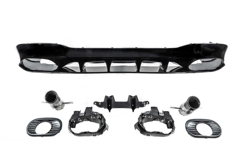 Rear diffuser with exhaust tips (CLA35 design) for Mercedes CLA C118 2019- - image 2