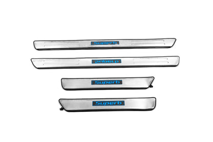 Door Sill Protectors Libao (4 pcs, Stainless Steel) for Skoda Superb 2009-2015 - image 2