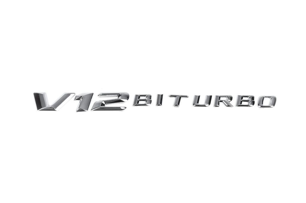 V12 Biturbo Chrome Badge for Mercedes W201 (190) 1982-1993 - image 2