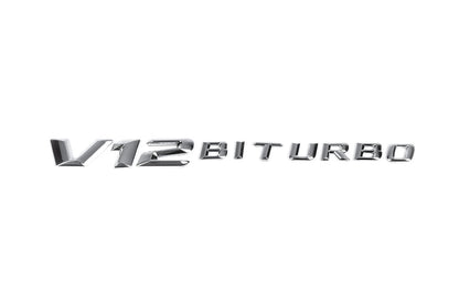 V12 Biturbo Chrome Badge for Mercedes W201 (190) 1982-1993 - image 2