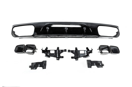 Rear diffuser with exhaust tips (2015-2018, for CLS GT63) for Mercedes CLS C218 2011-2018 - image 1