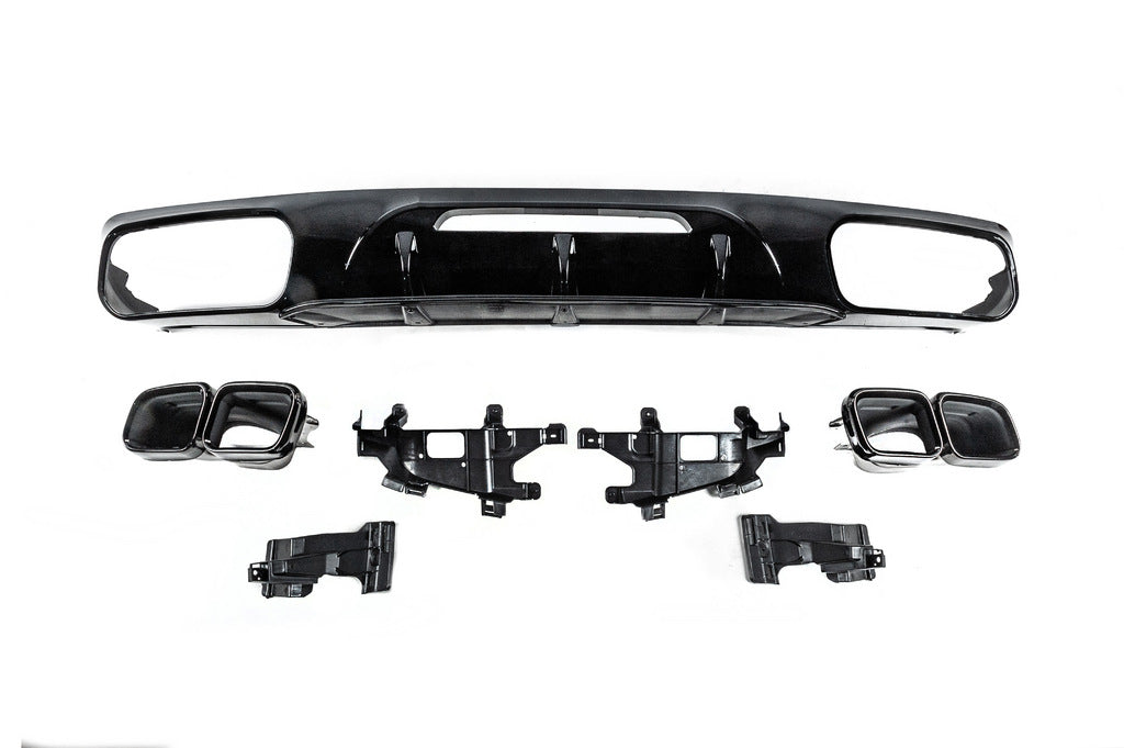Rear diffuser with exhaust tips (2015-2018, for CLS GT63) for Mercedes CLS C218 2011-2018 - image 1