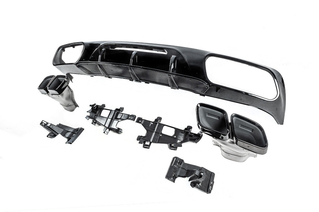 Rear diffuser with exhaust tips (2015-2018, for CLS GT63) for Mercedes CLS C218 2011-2018 - image 2
