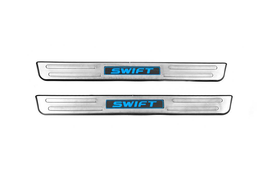 Libao LED sill plates (2 pcs, stainless steel) for Suzuki Swift 2010-2017 - Reelken Auto