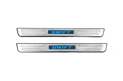 Libao LED sill plates (2 pcs, stainless steel) for Suzuki Swift 2010-2017 - Reelken Auto