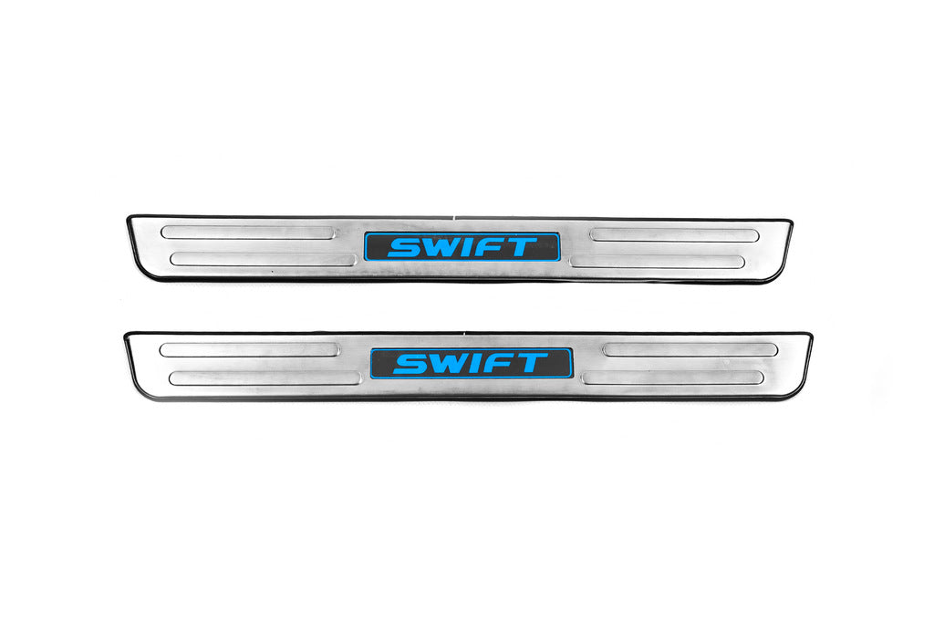 Libao LED Door Sill Plates (2 pcs, Stainless Steel) for Suzuki Swift 2010-2017 - image 1