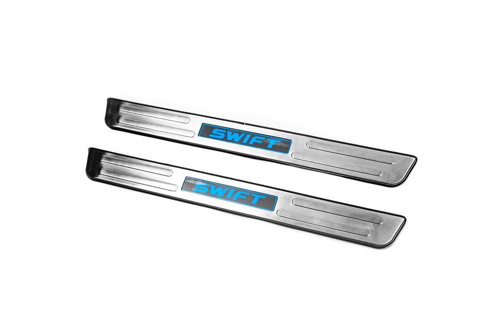 Libao LED sill plates (2 pcs, stainless steel) for Suzuki Swift 2010-2017 - Reelken Auto