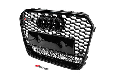 Front grille RS-style black with Quattro emblem (2011-2014) for Audi A6 C7 2011-2017 - image 2