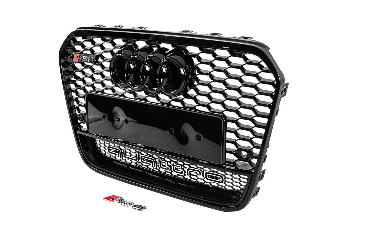 Front grille RS-style black with Quattro emblem (2011-2014) for Audi A6 C7 2011-2017 - image 2