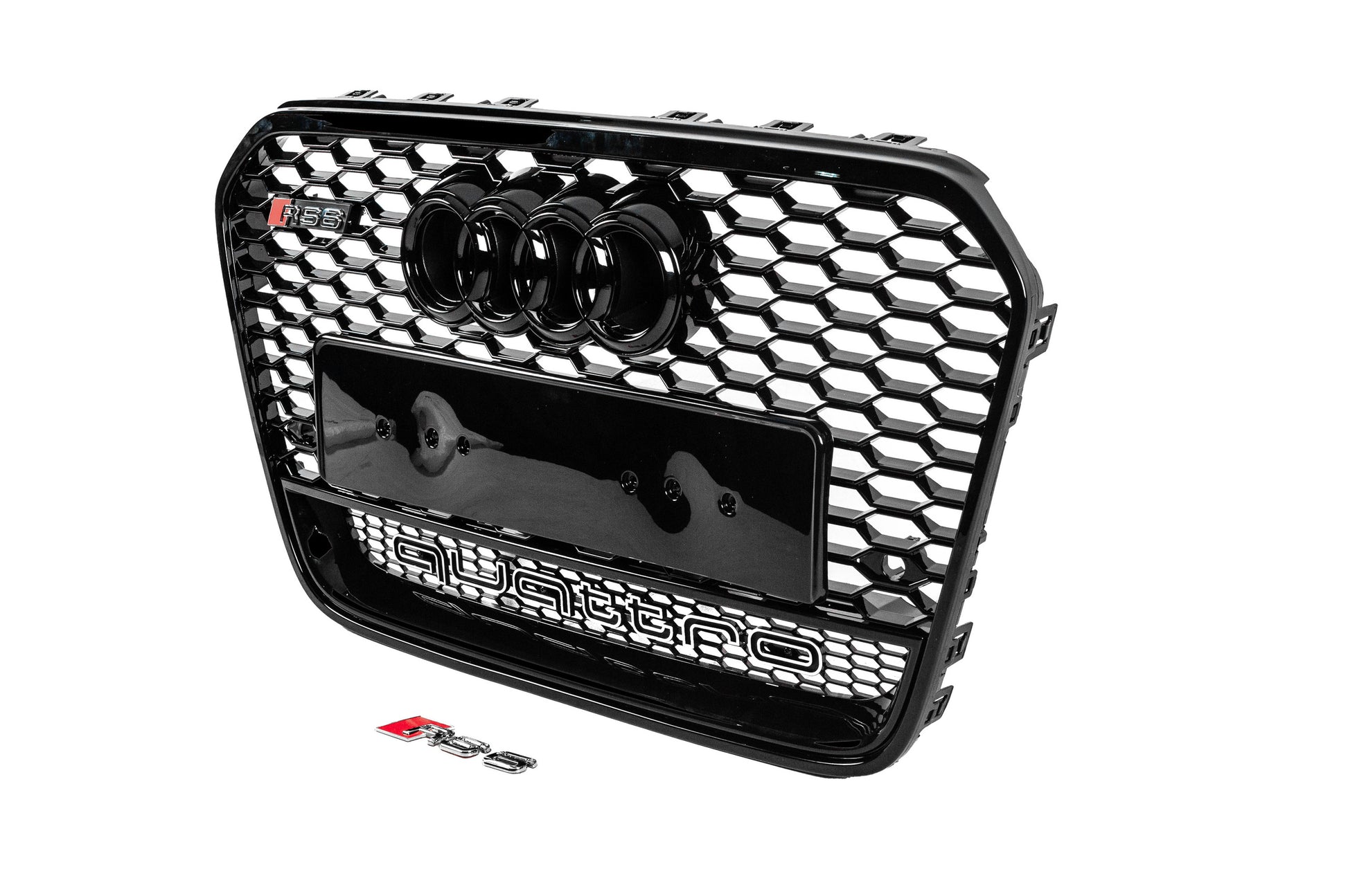 Front grille RS-style black with Quattro emblem (2011-2014) for Audi A6 C7 2011-2017 - image 2