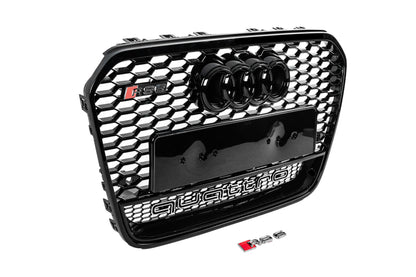 Front grille RS-style black with Quattro emblem (2011-2014) for Audi A6 C7 2011-2017 - image 3