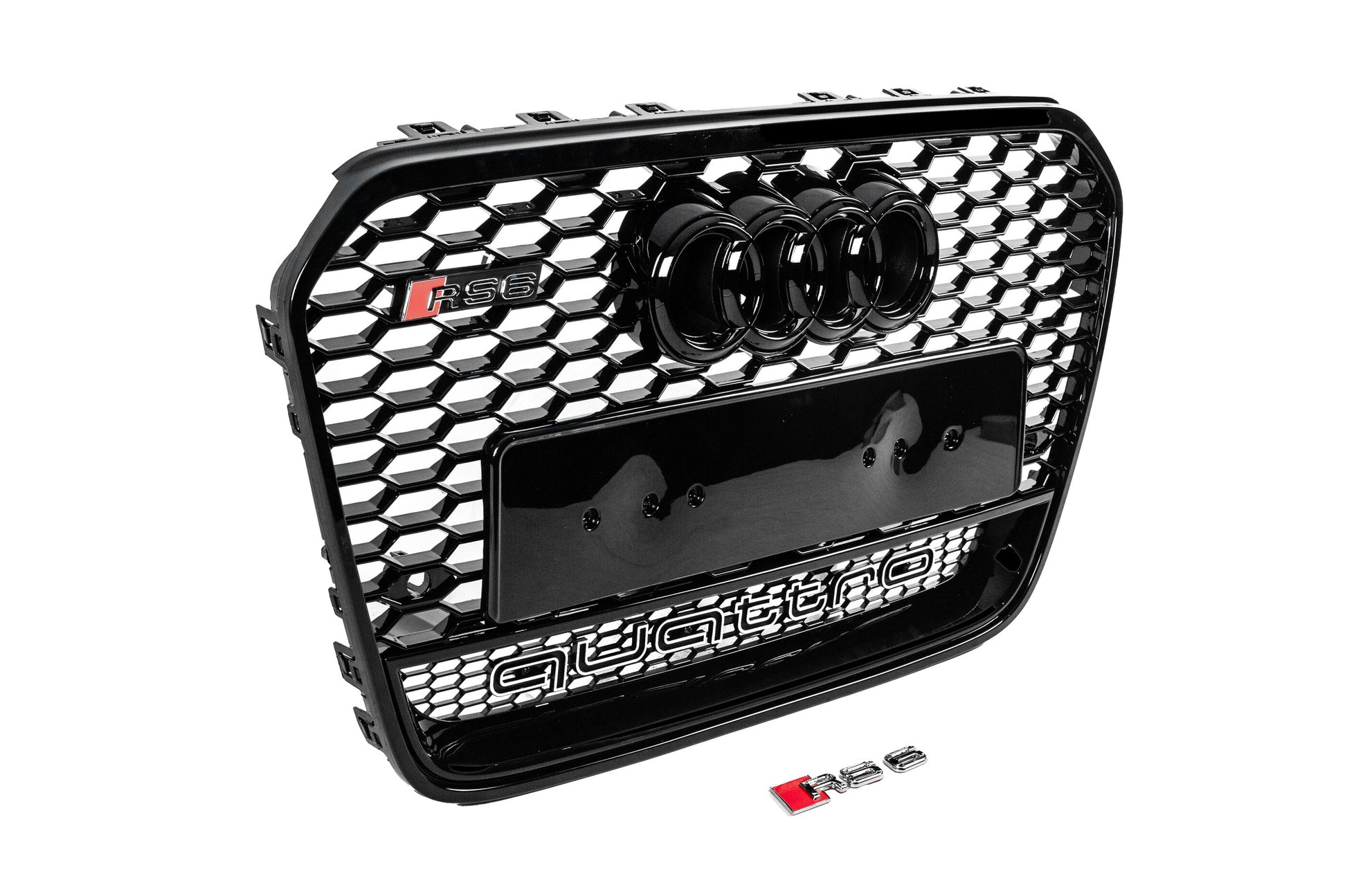 Front grille RS-style black with Quattro emblem (2011-2014) for Audi A6 C7 2011-2017 - image 3