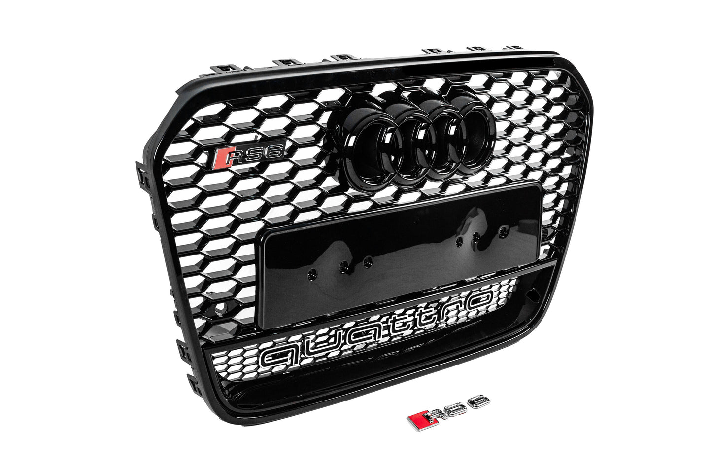 Front grille RS-style black with Quattro emblem (2011-2014) for Audi A6 C7 2011-2017 - image 3