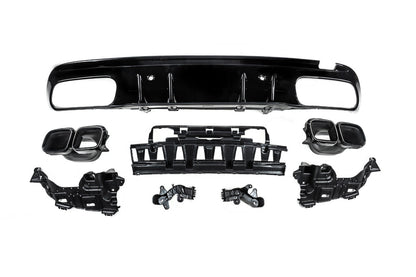 Rear diffuser with Black nozzles (Design C63 2018-2021) for Mercedes C-class W205 2014-2021 - image 2