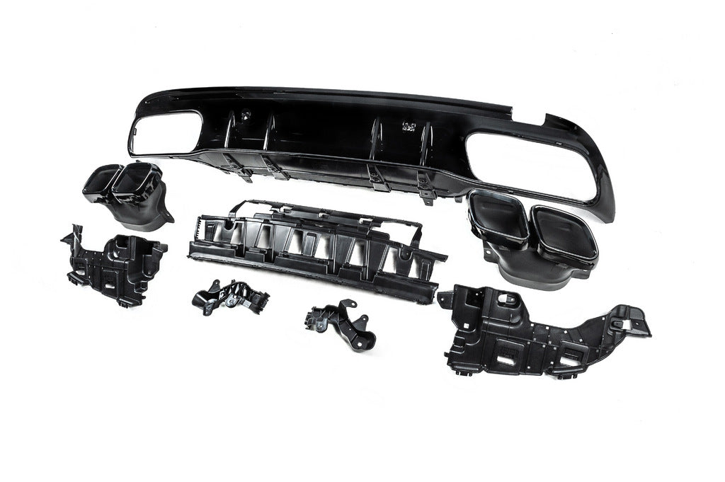Rear diffuser with Black nozzles (Design C63 2018-2021) for Mercedes C-class W205 2014-2021 - image 4