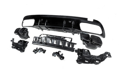 Rear diffuser with Black nozzles (Design C63 2018-2021) for Mercedes C-class W205 2014-2021 - image 4