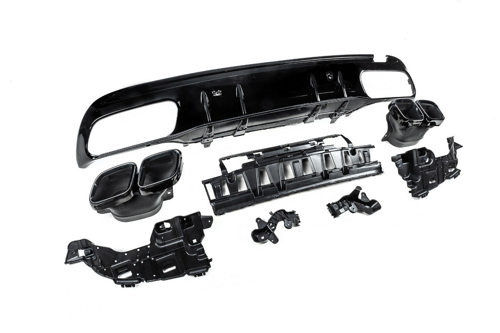 Rear diffuser with Black nozzles (Design C63 2018-2021) for Mercedes C-class W205 2014-2021 - image 5