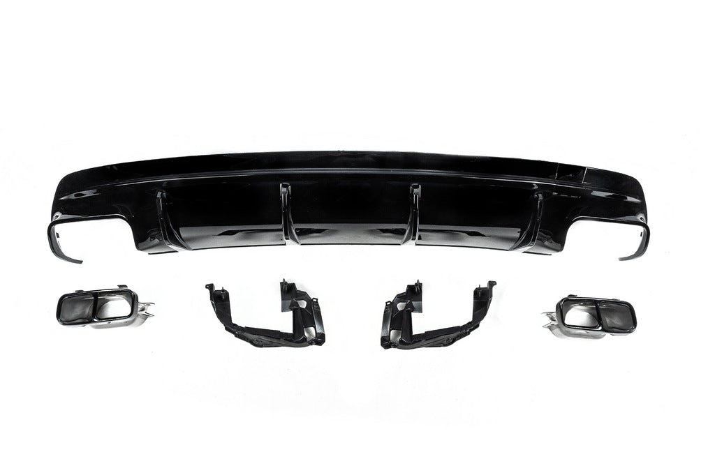 Rear Diffuser Black (CLA45 Design with Tips) for Mercedes CLA C117 2013-2019 - image 1