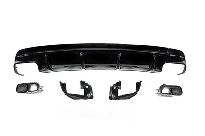 Rear Diffuser Black (CLA45 Design with Tips) for Mercedes CLA C117 2013-2019 - image 1