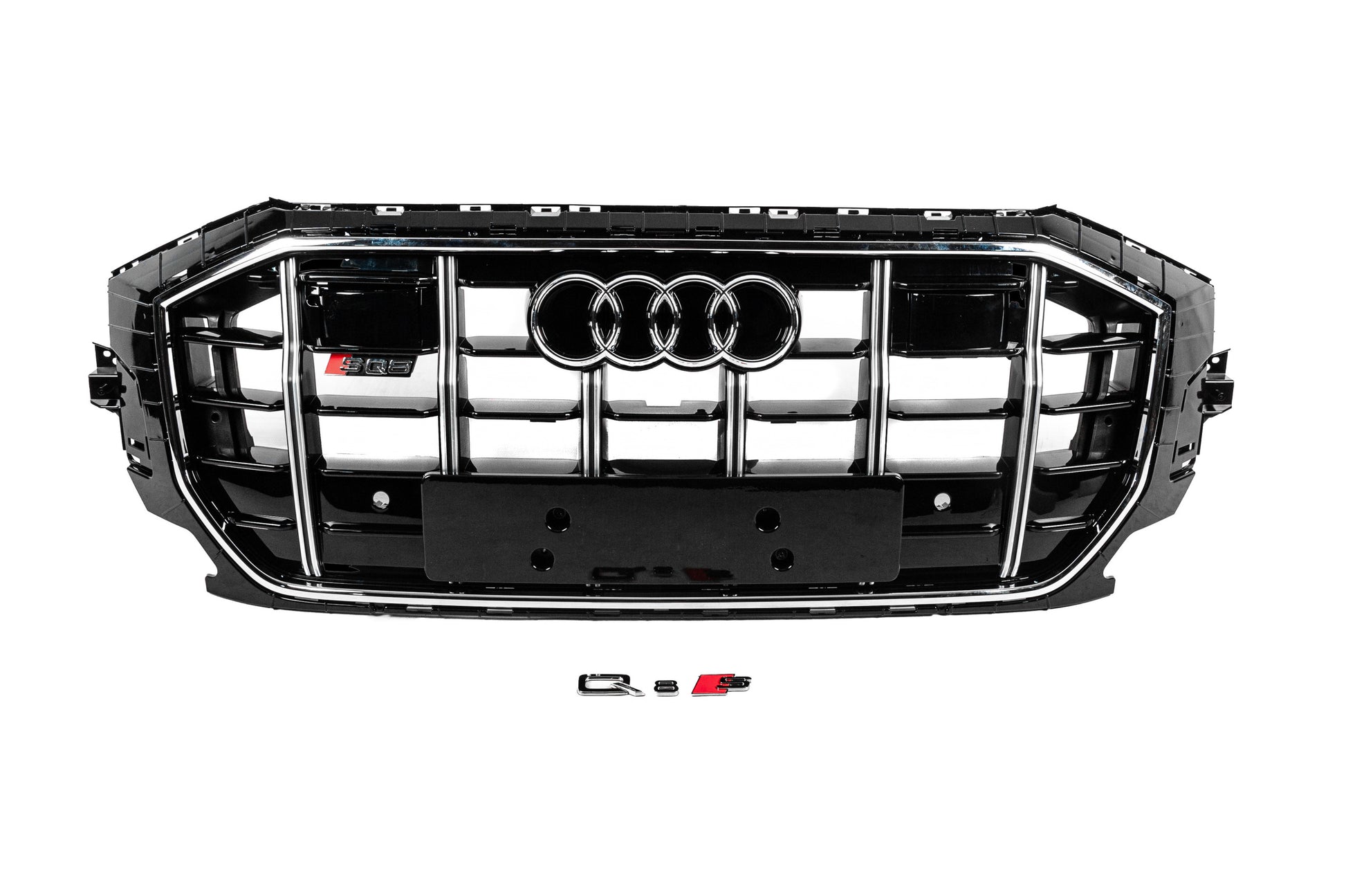 Front Grille SQ-Style (2018-2023, black with chrome) for Audi Q8 2018- - image 1