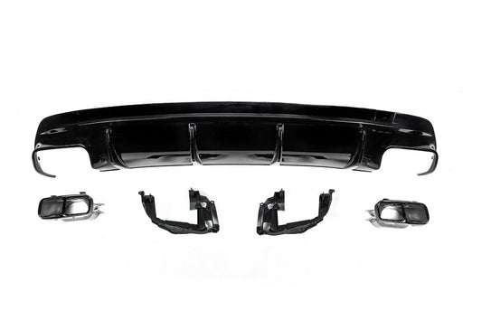Rear Diffuser Black (CLA45 Design with Tips) for Mercedes CLA C117 2013-2019 - image 1