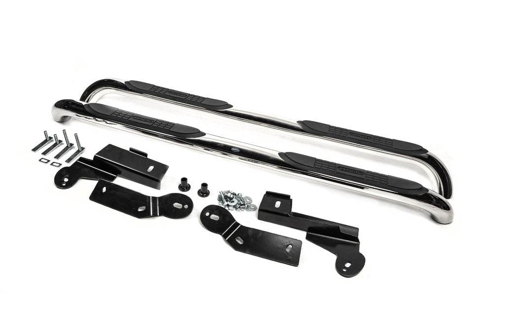 Side pipes for long base L 169.5 cm (76mm, 2 pcs, stainless steel) for Toyota Rav 4 2006-2013 - Reelken Auto