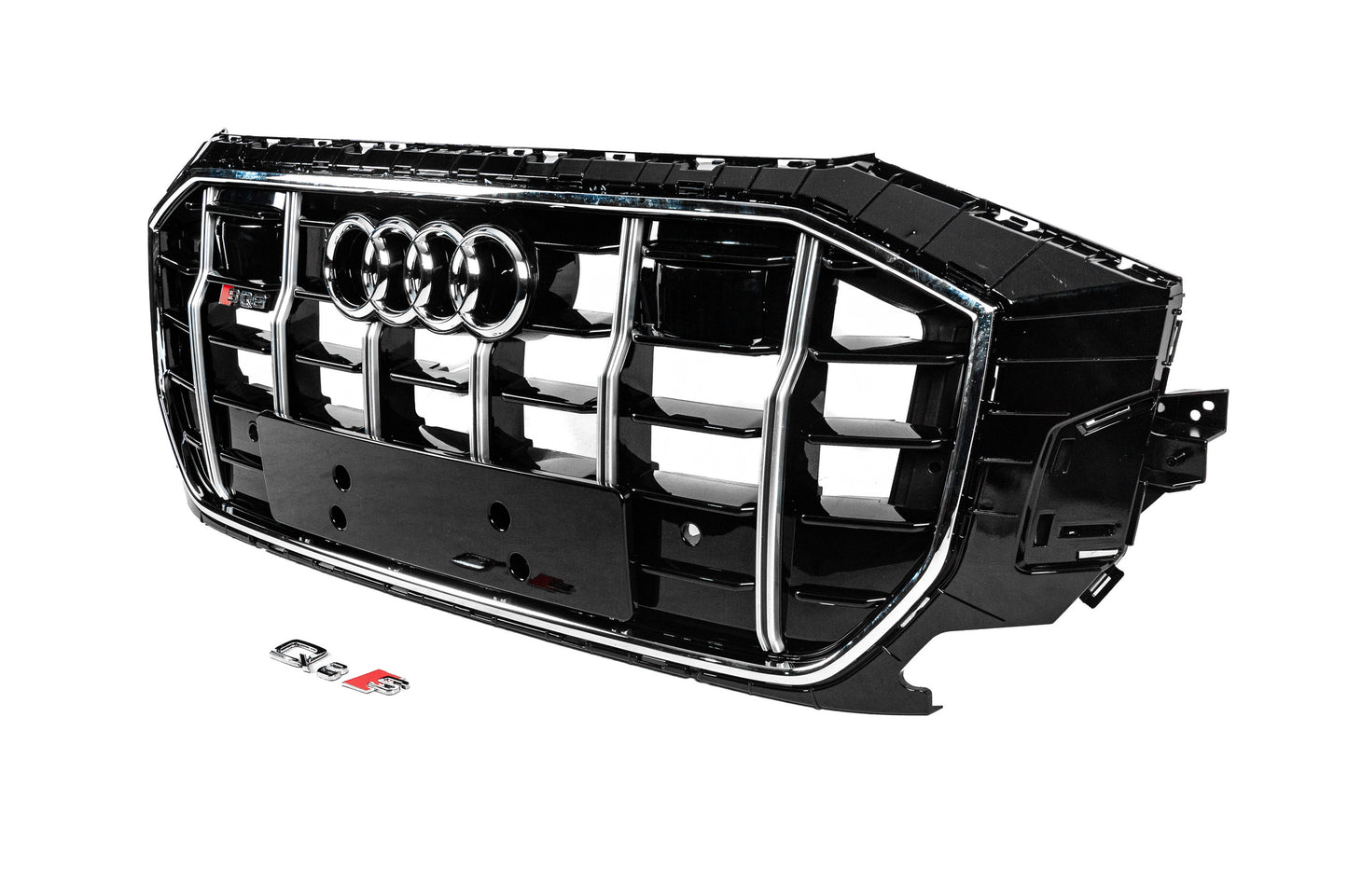 Front Grille SQ-Style (2018-2023, black with chrome) for Audi Q8 2018- - image 2