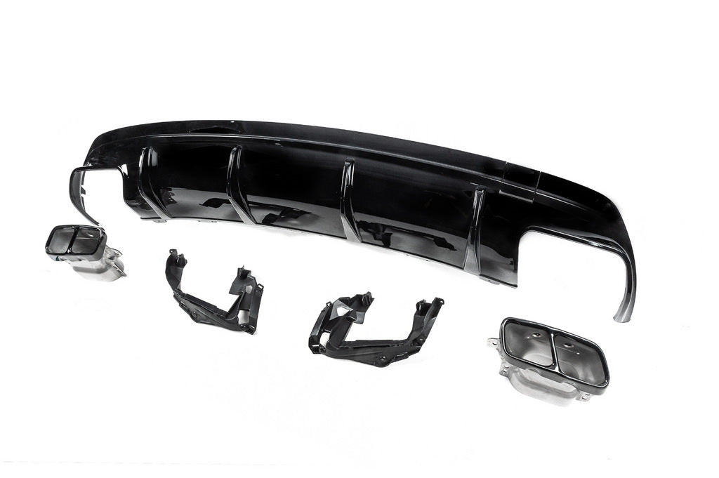 Rear Diffuser Black (CLA45 Design with Tips) for Mercedes CLA C117 2013-2019 - image 3