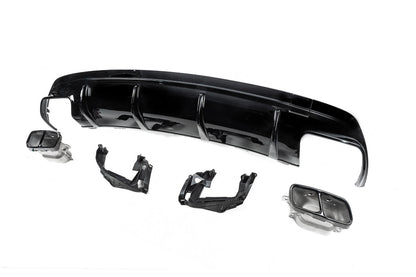 Rear Diffuser Black (CLA45 Design with Tips) for Mercedes CLA C117 2013-2019 - image 3