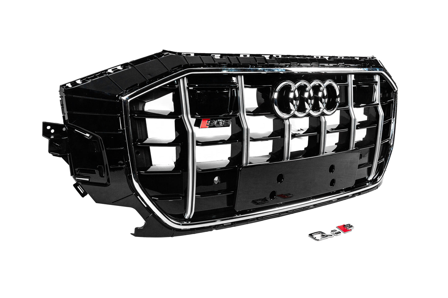 Front Grille SQ-Style (2018-2023, black with chrome) for Audi Q8 2018- - image 3