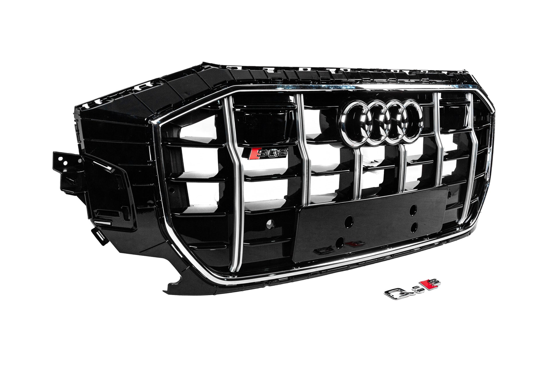Front Grille SQ-Style (2018-2023, black with chrome) for Audi Q8 2018- - image 3