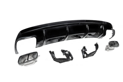 Rear Diffuser Black (CLA45 Design with Tips) for Mercedes CLA C117 2013-2019 - image 4