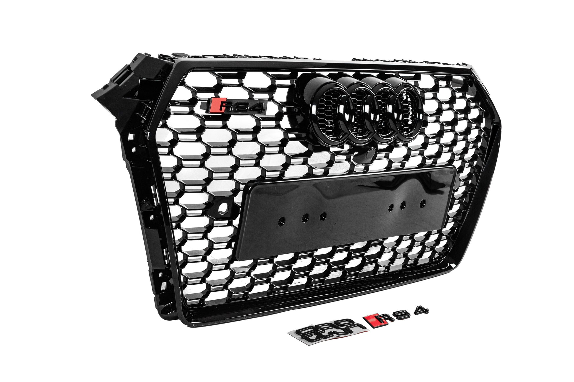 Front Grille RS-Style with Quattro Emblem (2016-2019, black) for Audi A4 B9 2015-2024 - image 3