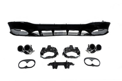 Rear diffuser with exhaust tips (CLA45 design) for Mercedes CLA C118 2019- - image 2