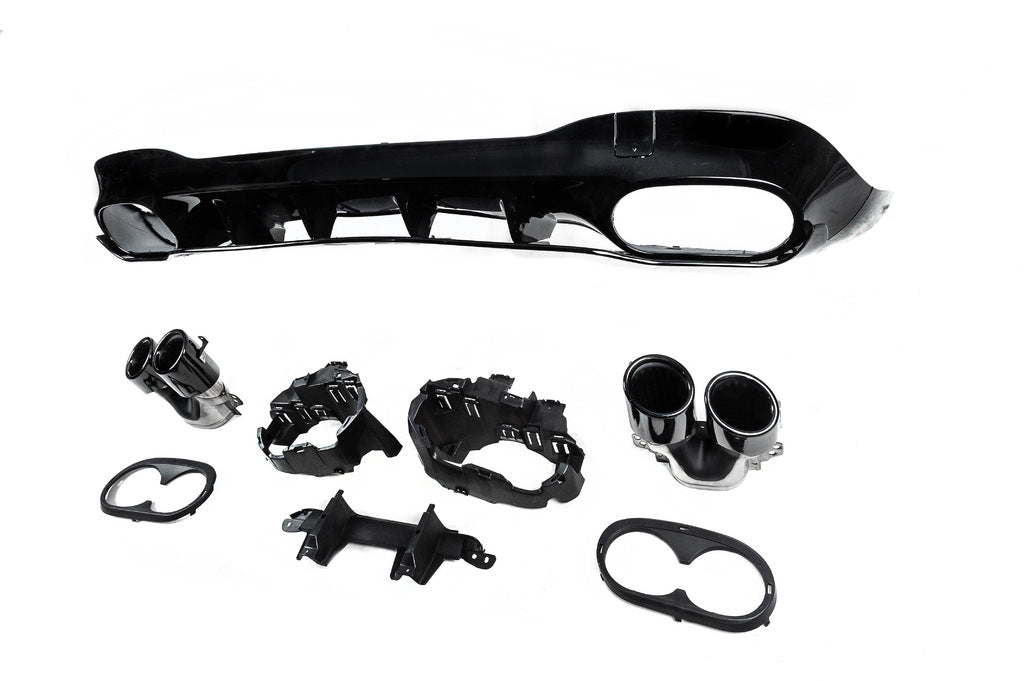 Rear diffuser with exhaust tips (CLA45 design) for Mercedes CLA C118 2019- - image 4